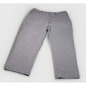 Harbor Bay DXL Mens 46x28 Grey Continuous Comfort Waistband Chino Pants Stretch‎